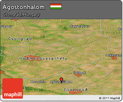 Satellite Panoramic Map of Ágostonhalom