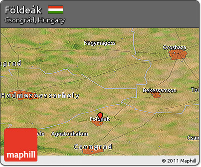Satellite Panoramic Map of Földeák