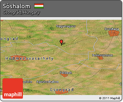 Satellite Panoramic Map of Sóshalom