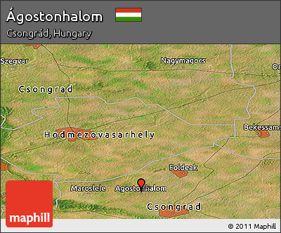 Satellite Panoramic Map of Ágostonhalom