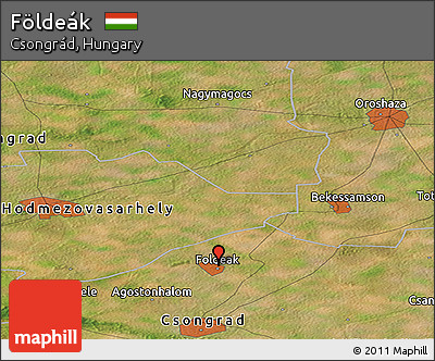 Satellite Panoramic Map of Földeák