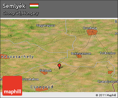 Satellite Panoramic Map of Semlyék