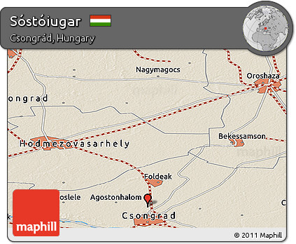 Shaded Relief Panoramic Map of Sóstóiugar