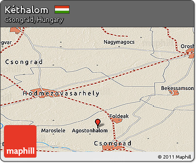 Shaded Relief Panoramic Map of Kéthalom