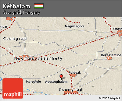 Shaded Relief Panoramic Map of Kéthalom
