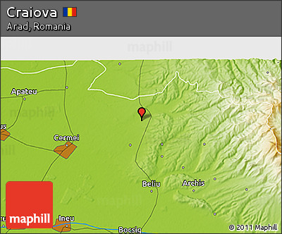 Physical 3D Map of Craiova
