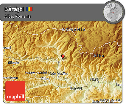 Physical 3D Map of Bărăşti