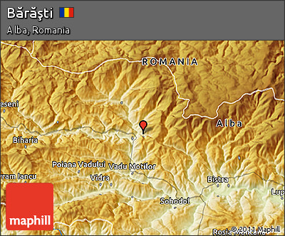 Physical 3D Map of Bărăşti