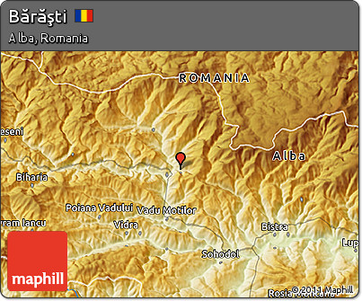 Physical 3D Map of Bărăşti