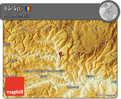 Physical Map of Bărăşti