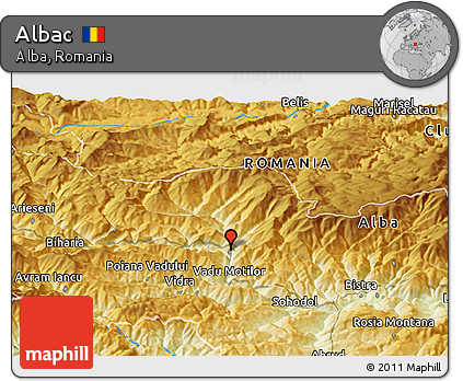 Physical Panoramic Map of Albac