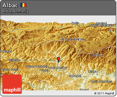 Physical Panoramic Map of Albac