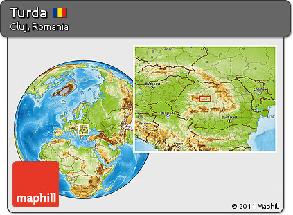Physical Location Map of Turda