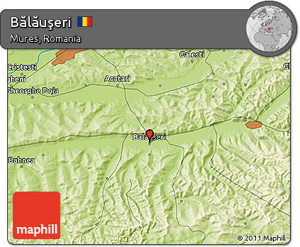 Physical 3D Map of Bălăuşeri