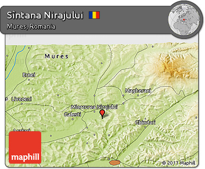 Physical 3D Map of Sîntana Nirajului