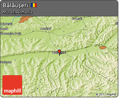 Physical 3D Map of Bălăuşeri