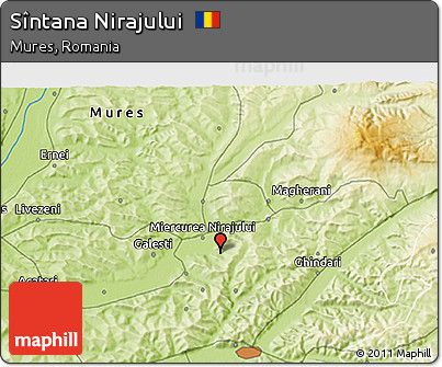 Physical 3D Map of Sîntana Nirajului