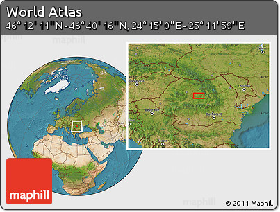 Satellite Location Map of the Area around 46° 26' 14" N, 24° 43' 30" E