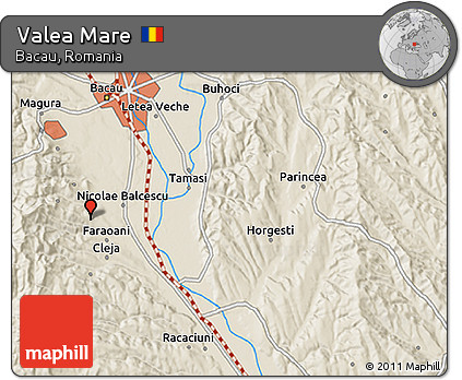 Shaded Relief 3D Map of Valea Mare