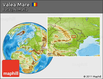 Physical Location Map of Valea Mare