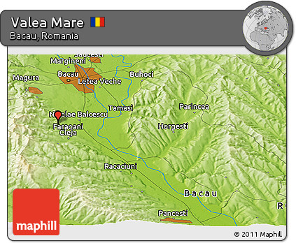 Physical Panoramic Map of Valea Mare