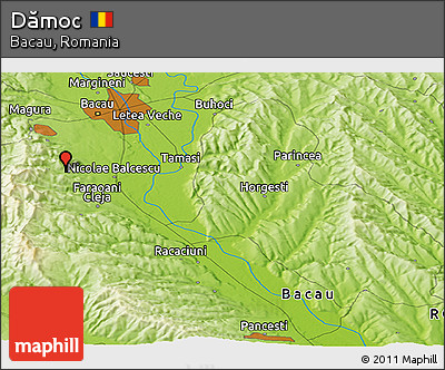 Physical Panoramic Map of Dămoc