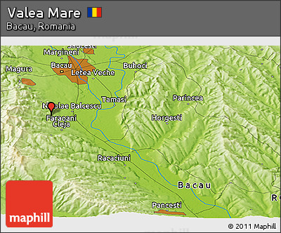 Physical Panoramic Map of Valea Mare