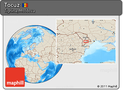 Shaded Relief Location Map of Tocuz