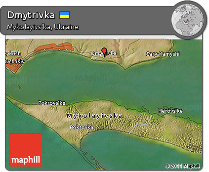Satellite 3D Map of Dmytrivka