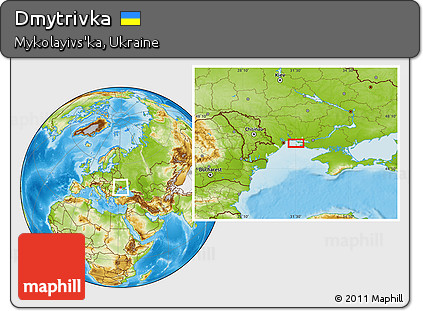 Physical Location Map of Dmytrivka