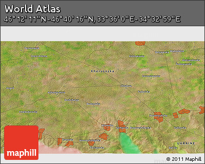 Satellite 3D Map of the Area around 46° 26' 14" N, 34° 4' 30" E