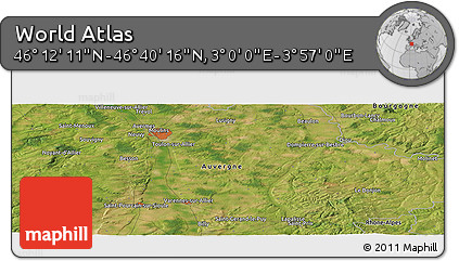Satellite Panoramic Map of the Area around 46° 26' 14" N, 3° 28' 30" E