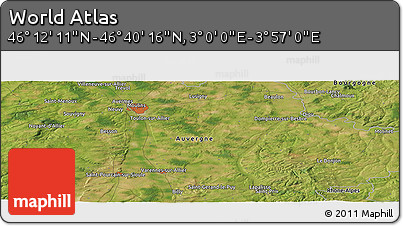 Satellite Panoramic Map of the Area around 46° 26' 14" N, 3° 28' 30" E