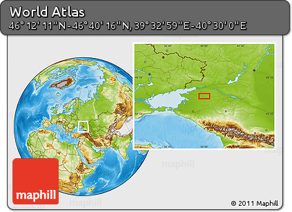 Physical Location Map of the Area around 46° 26' 14" N, 40° 1' 29" E