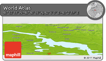 Physical Panoramic Map of the Area around 46° 26' 14" N, 42° 34' 30" E
