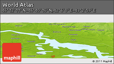 Physical Panoramic Map of the Area around 46° 26' 14" N, 42° 34' 30" E