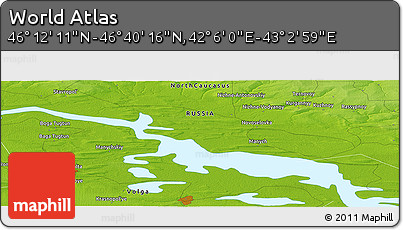 Physical Panoramic Map of the Area around 46° 26' 14" N, 42° 34' 30" E