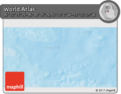 Political 3D Map of the Area around 46° 26' 14" N, 56° 1' 29" W