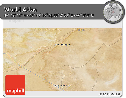 Satellite 3D Map of the Area around 46° 26' 14" N, 65° 31' 30" E