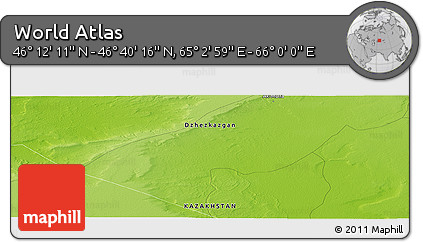 Physical Panoramic Map of the Area around 46° 26' 14" N, 65° 31' 30" E