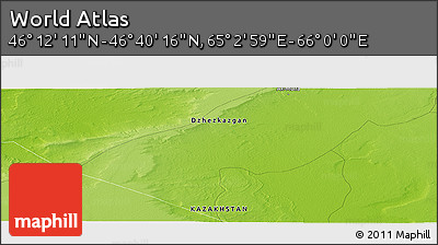 Physical Panoramic Map of the Area around 46° 26' 14" N, 65° 31' 30" E