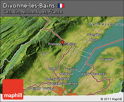 Satellite 3D Map of Divonne-les-Bains