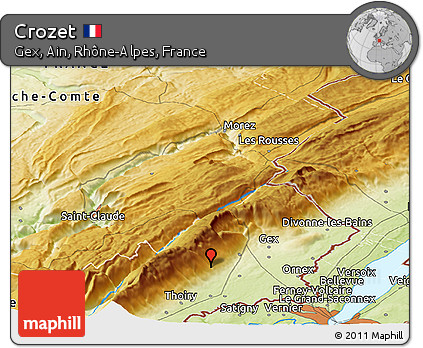 Physical Panoramic Map of Crozet
