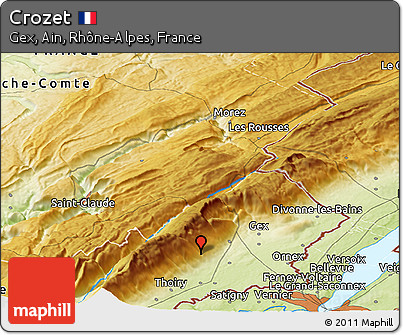 Physical Panoramic Map of Crozet