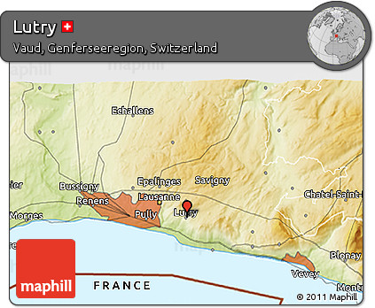 Physical 3D Map of Lutry