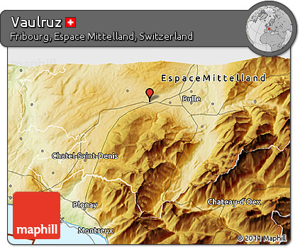 Physical 3D Map of Vaulruz