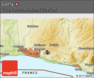 Physical 3D Map of Lutry