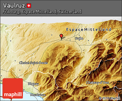 Physical 3D Map of Vaulruz