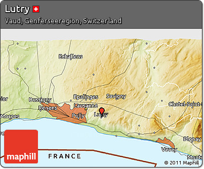 Physical 3D Map of Lutry