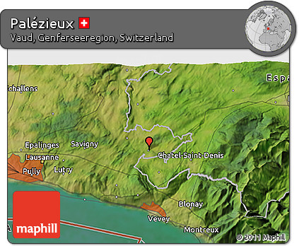 Satellite 3D Map of Palézieux